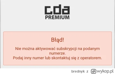 brednyk - @upflixpl: wiecie jak doładować konto CDA przez SMS Premium. Wyskakuje mi t...