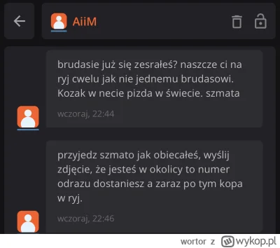 wortor - @AiiM: ej groźny pisiorku, daj ten numer. Taki byłeś wczoraj odważny w PW :)