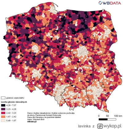 lavinka - #mapporn Głosy nieważne. Hm. Ciekawe, że akurat najwięcej na zachodzie i pó...