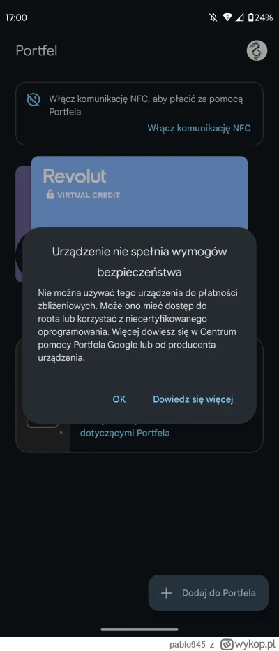 pablo945 - #karta #transakcje #finanse #googlepay  #platnosci #nfc
Witam
Od jakiegoś ...