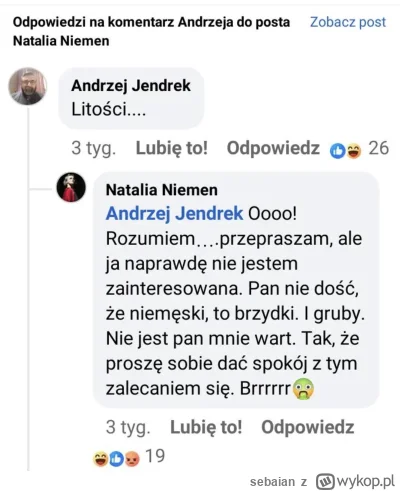 sebaian - Wciągnąłem się w uniwersum uprzejmych komentarzy Natalii Niemen skierowanyc...