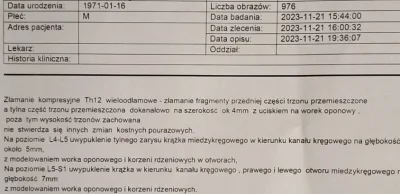 JohnTravoltta - Mam pytanie w sprawie stabilnego złamania kręgu Th12 zakwalifikowaneg...