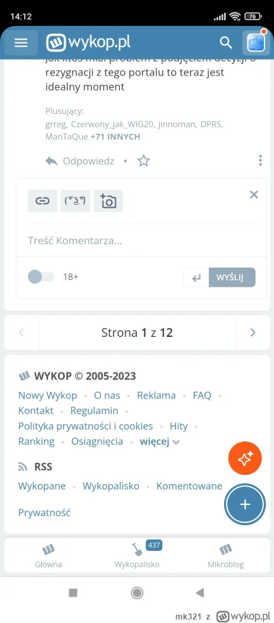 mk321 - Nazwa: 
Mobilna wersja - komentarze do wpisu - wybór strony strona

Opis:
Na ...