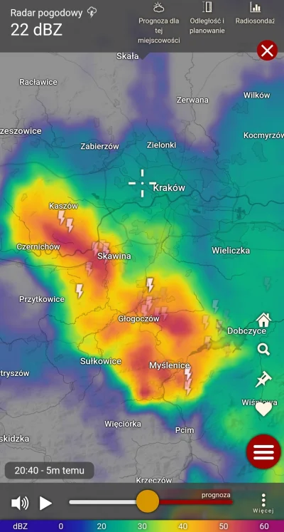 Koronanona - #krakow  potężna burza #!$%@?ąc Skawinę Grzegórzkami zaledwie kołysze