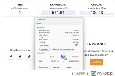 smk666 - @WladcaPiorunow: 
Pamiętaj, że WiFi z samej natury komunikacji radiowej dzia...