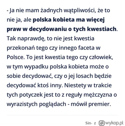 Sin- - W końcu znalazł się polityk który to rozumie. Co prawda późno ale lepiej późno...