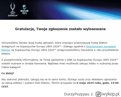 DurzyPszypau - Ktoś też wylosował bilety na Superpuchar Europy w Warszawie?

Właśnie ...