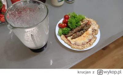 krucjan - Dzisiejszy posiłek:
Adana wołowa na placku z mąki bambusowej i białka potrz...