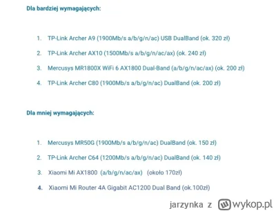 jarzynka - #internet #swiatlowod #router #moico #modem Który wybrać z tej listy do 10...