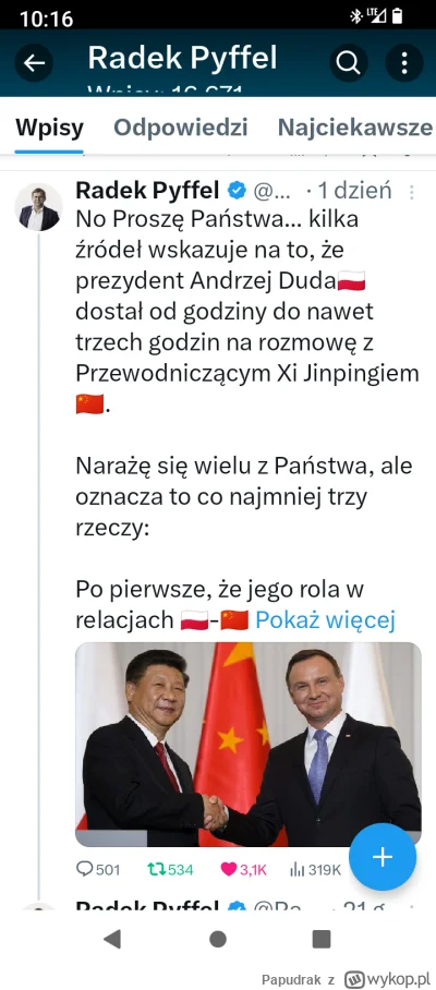 Papudrak - #geopolityka #chiny #polska #polityka #bekazlewactwa #bekazpisu 

Czekam z...