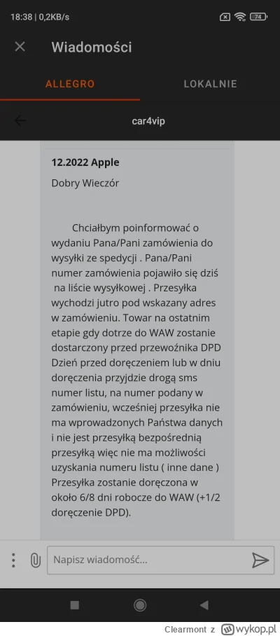 Clearmont - @tutusik: Przed chwilą dostałem identyczną wiadomość.