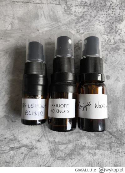 GodALLU - #perfumy 
Xerjoff Naxos ~7 ml -55zł
JPG Le male elixir 5ml minus 2 psiki- 1...