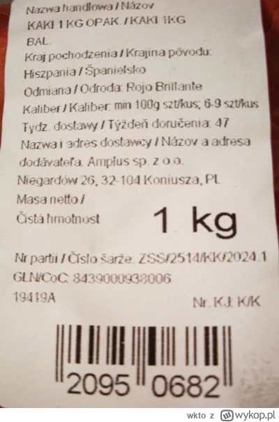 wkto - #listaproduktow
#kaki #biedronka
aktualny producent: Ricafrut Llutxent s.l., B...