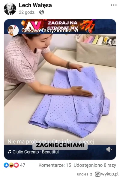 uncles - PILNE! Bolo wrzucił na swojego fb instrukcje jak składać gacie i skarpety! 
...