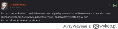 DurzyPszypau - Piękny mecz mistrza Hiszpanii 2025/2026, barca piłkarsko znowu pokazał...