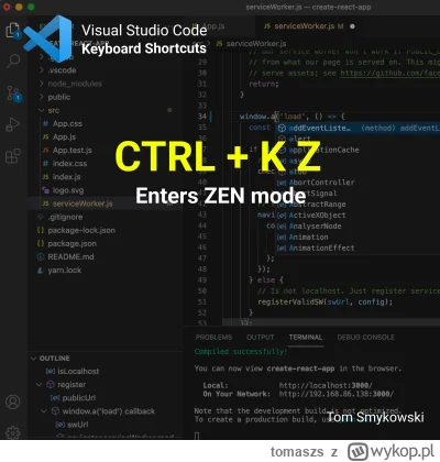 tomaszs - Today I'm relaxed and calm 🤤 because I've entered the ZEN mode in #vscode ...