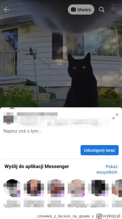 czlowiekzlisciemnaglowie - Udostępnianie czegokolwiek z Facebooka na Messenger to kos...