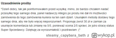 steamycapybarabath - #allegro Przy kupnie była opcja "zamów do 13, a przesyłka będzie...