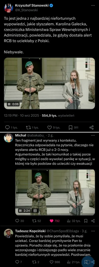 Davvs - Maksymalnie ucięta 9 sekundowa wypowiedź rzecznik MSWiA wrzucona przez Stanow...