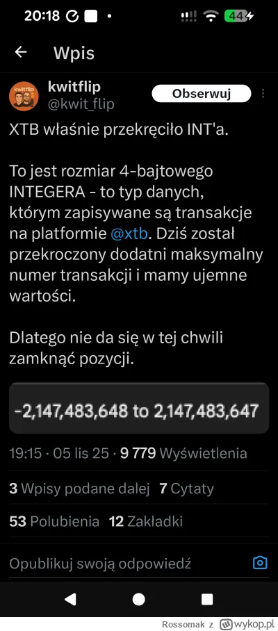 Rossomak - #gielda 
#meczennicyxtb