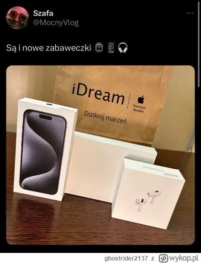 ghostrider2137 - Pamiętajcie że on kupi to wszystko tylko dlatego bo prowadzi swój ja...