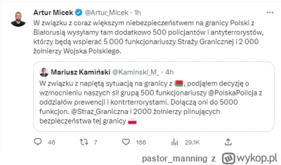 pastor_manning - Ze względu na narastające zagrożenie na granicy polsko-białoruskiej,...