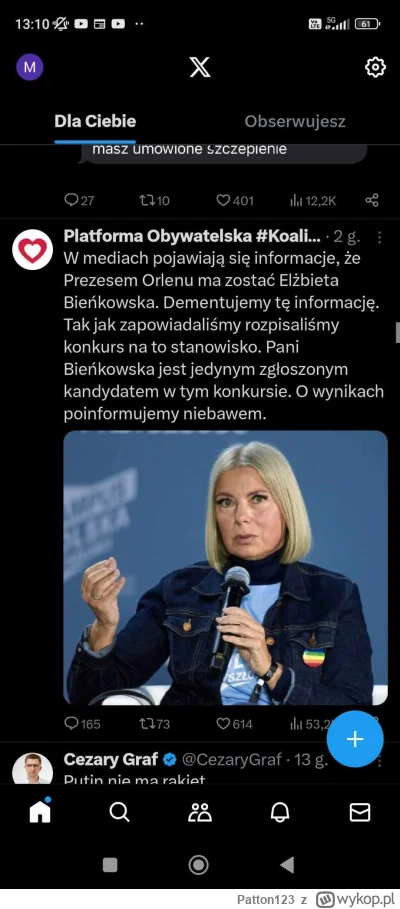 Patton123 - >a co jak Bieńkowska nie zostanie prezesem? Tak napisała pisowska gazeta,...