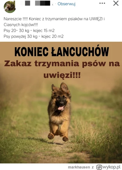 markhausen - W sumie rozbawiło mnie, że psy powyżej 30 kilo zyskały nakaz mieszkania ...