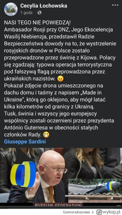 Gomorakazowa - tu już gruby odlot, konto chyba prowadzone w Moskwie xD

#wojna #polsk...