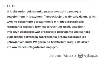 Dorodny_Wieprz - !! Aleksander Łukaszenko przeprowadził rozmowy z Jewgienijem Prigoży...