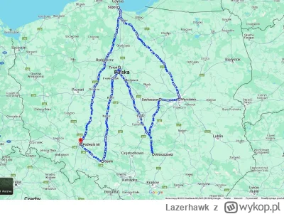 Lazerhawk - Prawdopodobna trasa jaką pokonał Ferdynand w odcinku 256 pt."Marsz"
Wrocł...