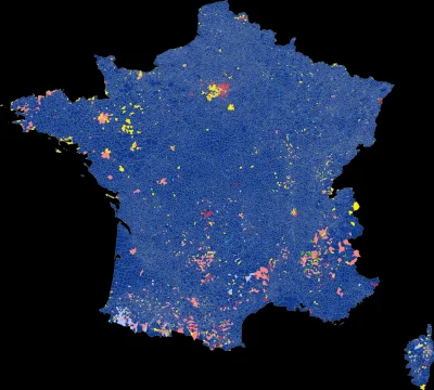 Oltwk93 - #francja #polityka 
Wyniki wyborów do PE sprzed miesiąca. 
 na Niebiesko pa...