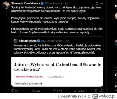 CipakKrulRzycia - #polityka #bekazpisu #polska
Batyr wali snusa a co jego doradca bra...