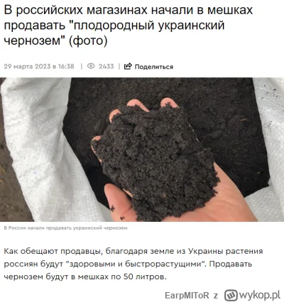 EarpMIToR - >W Rosji zaczęto sprzedawać ukraiński czarnoziem
Jak obiecują sprzedawcy,...