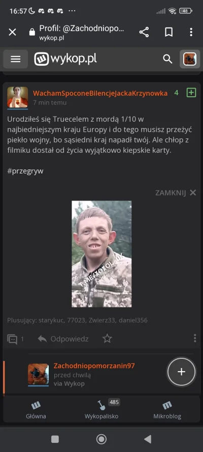 Zachodniopomorzanin97 - @TypowyZakolak:  jestem dynamiczny ale mam ryj jak on. Nadam ...