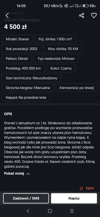 Server1proxy - Chciałbym zapytać, czy kupiłby ktoś takie auto po przeczytaniu takiego...