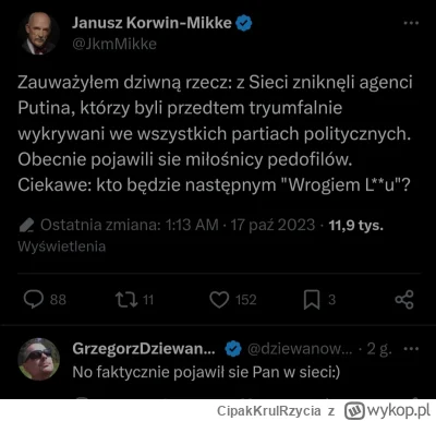 CipakKrulRzycia - #korwin  #polityka #pedofilia #wybory #twitter