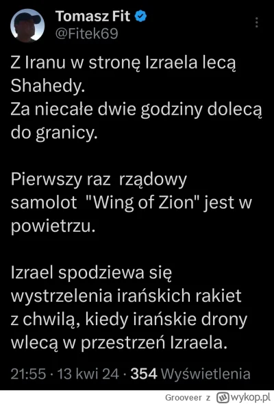 Grooveer - Drony na początek by Izrael i USA się czymś zajęli
#wojna #izrael #iran