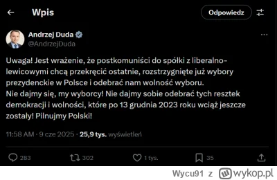Wycu91 - Duda co się odpalił. https://x.com/AndrzejDuda/status/1932014459691643140
#w...