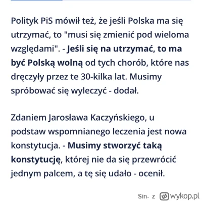 Sin- - Co Jarosława dręczyło te 36 lat? To, że w 1989 roku uzyskaliśmy wolność od ros...