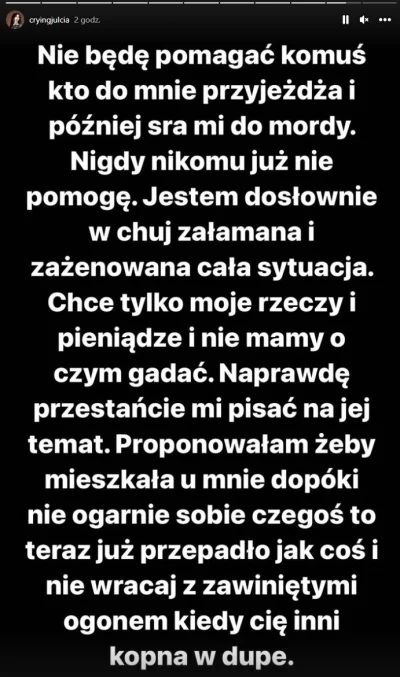 Ardeo - I chyba o to właśnie się spruła do nikoli, że jej pomogła, a Nikolka normalni...