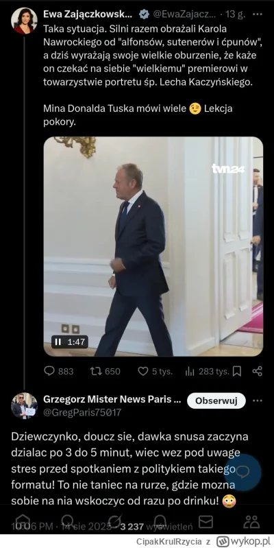 CipakKrulRzycia - #polityka #zajaczkowska #bekazkonfederacji #bekazpisu #heheszki
Ewc...