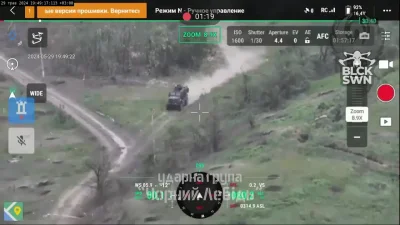 SelectLine - >Ukraiński MaxxPro pomimo silnego ostrzału Rosjan, pędzi na pełnych obro...