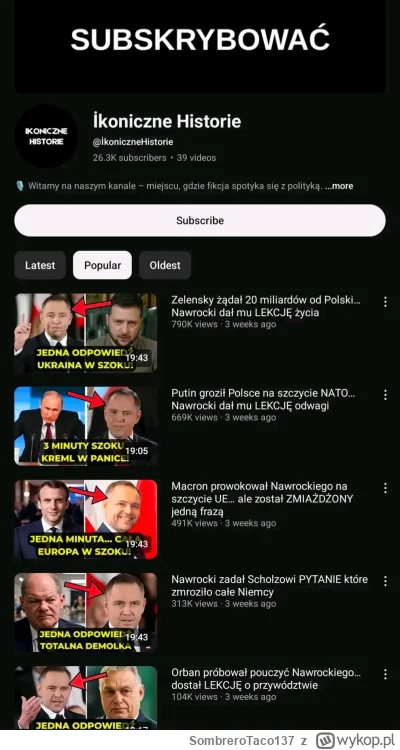 SombreroTaco137 - Przekopiowane z pewnej grupy na fb

Na YT pojawił się kanał İkonicz...