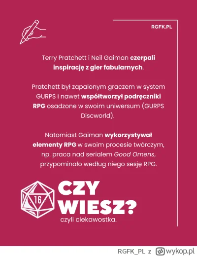 RGFK_PL - Zarówno Terry Pratchett, jak i Neil Gaiman przyznawali, że granie w gry fab...