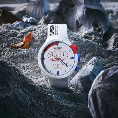 Mowdomnie_mistrz - Szukam tego zegarka, SWATCH EXTRAVEHICULAR SB04Z400 NASA SPACE COL...