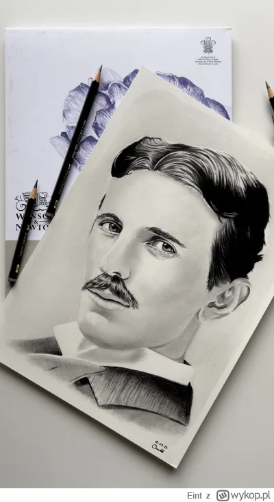 Eint - Nikola Tesla. Portret wykonałem ołówkami w formacie a4 #rysujzwykopem #portret...