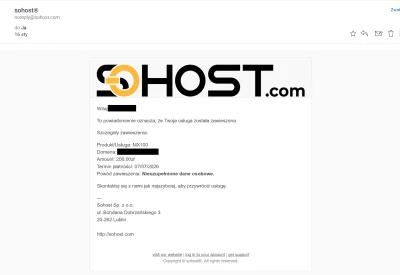 mpaderewski - Firma blokuje konto, mimo wykupionych usług na 2 lata do przodu. Brak s...