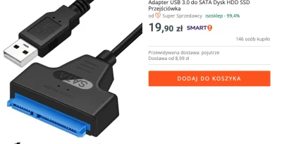 vnzb92 - Tam jest zwykły wyjmowany dysk ssd?

Jeśli tak to kup sobie kabelek USB-SATA...