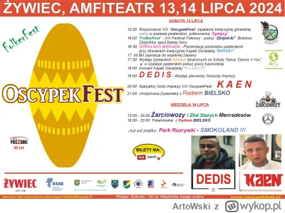 ArtoWski - Gotowi na festiwal oscypka? Oprócz kapeli PIECZARKI zagra także ulicznik D...